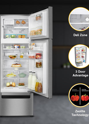 Whirlpool 235 L Frost Free Triple-Door Refrigerator (FP 253D PROTTON ROY RADIANT STEEL(Z) Double Door Refrigerator space, 2024 Model) 