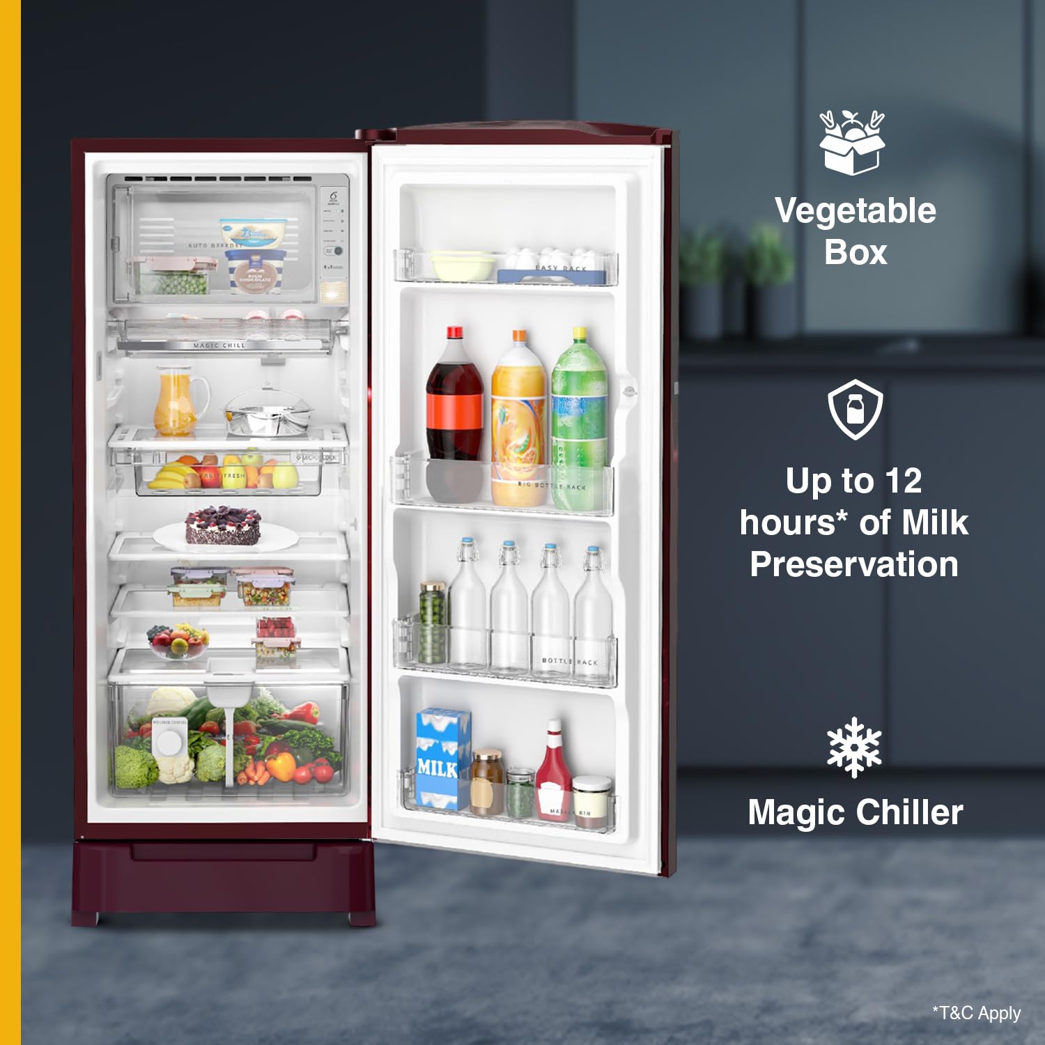 Whirlpool 236 L 4 Star Frost Free Inverter Direct-Cool Single Door Refrigerator (Auto-Defrost, Intellisense Inverter, 260 IMPRO PLUS ROY 4S WINE Breeze-Z, 2024 Model) 