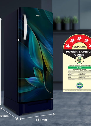 Whirlpool 236 L 5 Star Frost Free Inverter Direct-Cool Single Door Refrigerator (Auto Defrost, 5 Star Rated, 260 IMPRO PLUS ROY 5S INV BLUE BREEZE-Z) 