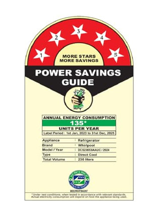 Whirlpool 236 L 5 Star Frost Free Inverter Direct-Cool Single Door Refrigerator (Auto Defrost, 5 Star Rated, 260 IMPRO PLUS ROY 5S INV BLUE BREEZE-Z) 