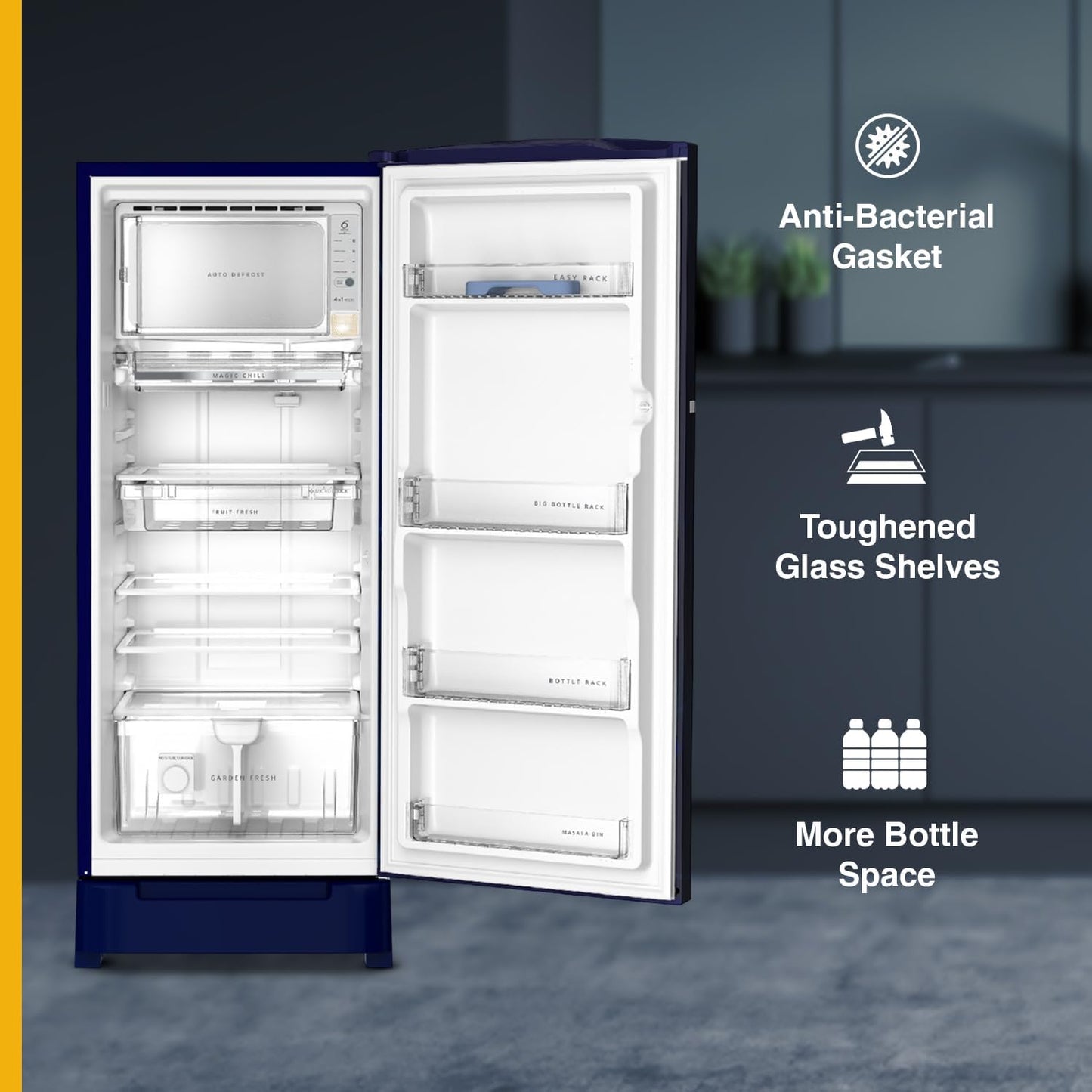 Whirlpool 236 L 5 Star Frost Free Inverter Direct-Cool Single Door Refrigerator (Auto Defrost, 5 Star Rated, 260 IMPRO PLUS ROY 5S INV BLUE BREEZE-Z) 