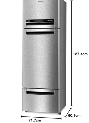 Whirlpool 270 L (Gross Capacity 300L) Frost Free Triple-Door Refrigerator (FP 313D PROTTON ROY ALPHA STEEL (Z) 