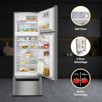 Whirlpool 300 L Frost Free Triple-Door Refrigerator (FP 343D PROTTON ROY ALPHA STEEL (Z) 