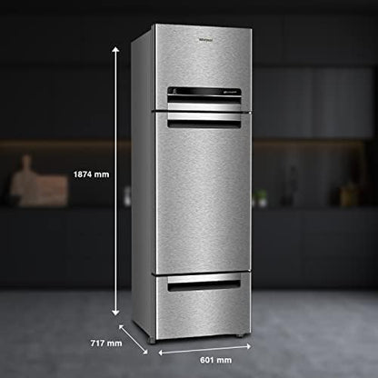 Whirlpool 300 L Frost Free Triple-Door Refrigerator(FP 343D Protton Roy, Alpha Steel) 