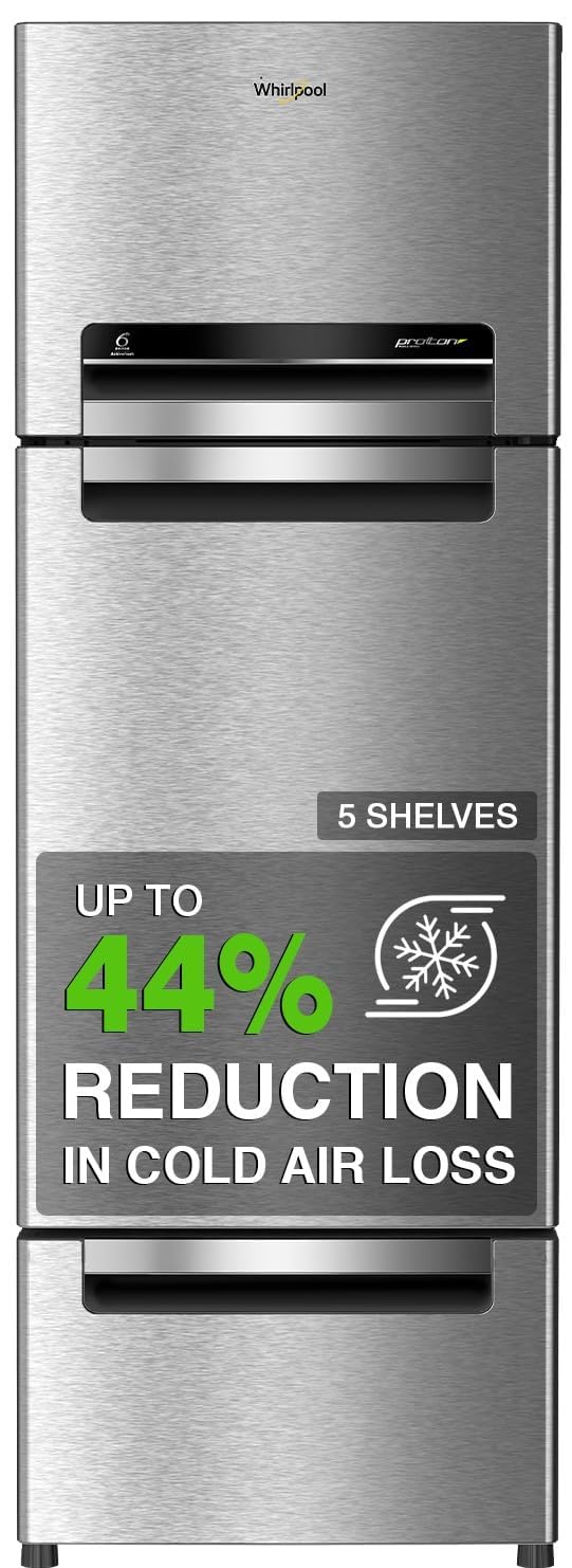 Whirlpool 300 L Frost Free Triple-Door Refrigerator | Zeolite Technology | Microblock Technology [FP 353D PROTTON ROY ALPHA STEEL (N), Up to 44% Reduction in Cold Air Loss*] 
