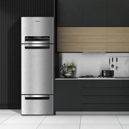 Whirlpool 300 L Frost Free Triple-Door Refrigerator | Zeolite Technology | Microblock Technology [FP 353D PROTTON ROY ALPHA STEEL (N), Up to 44% Reduction in Cold Air Loss*] 