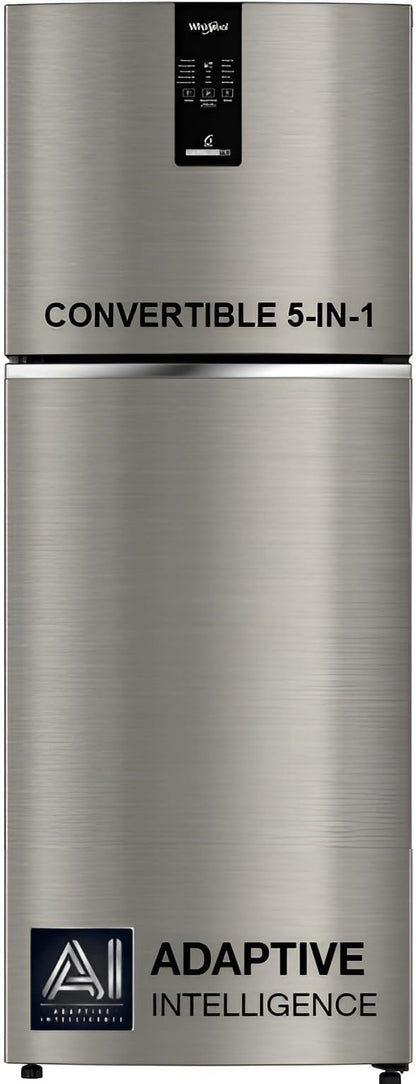 Whirlpool 308 L 3 Star Convertible Frost Free inverter Double Door Refrigerator (IF INV 355 TITAN STEEL(3S) CONV-TL) 