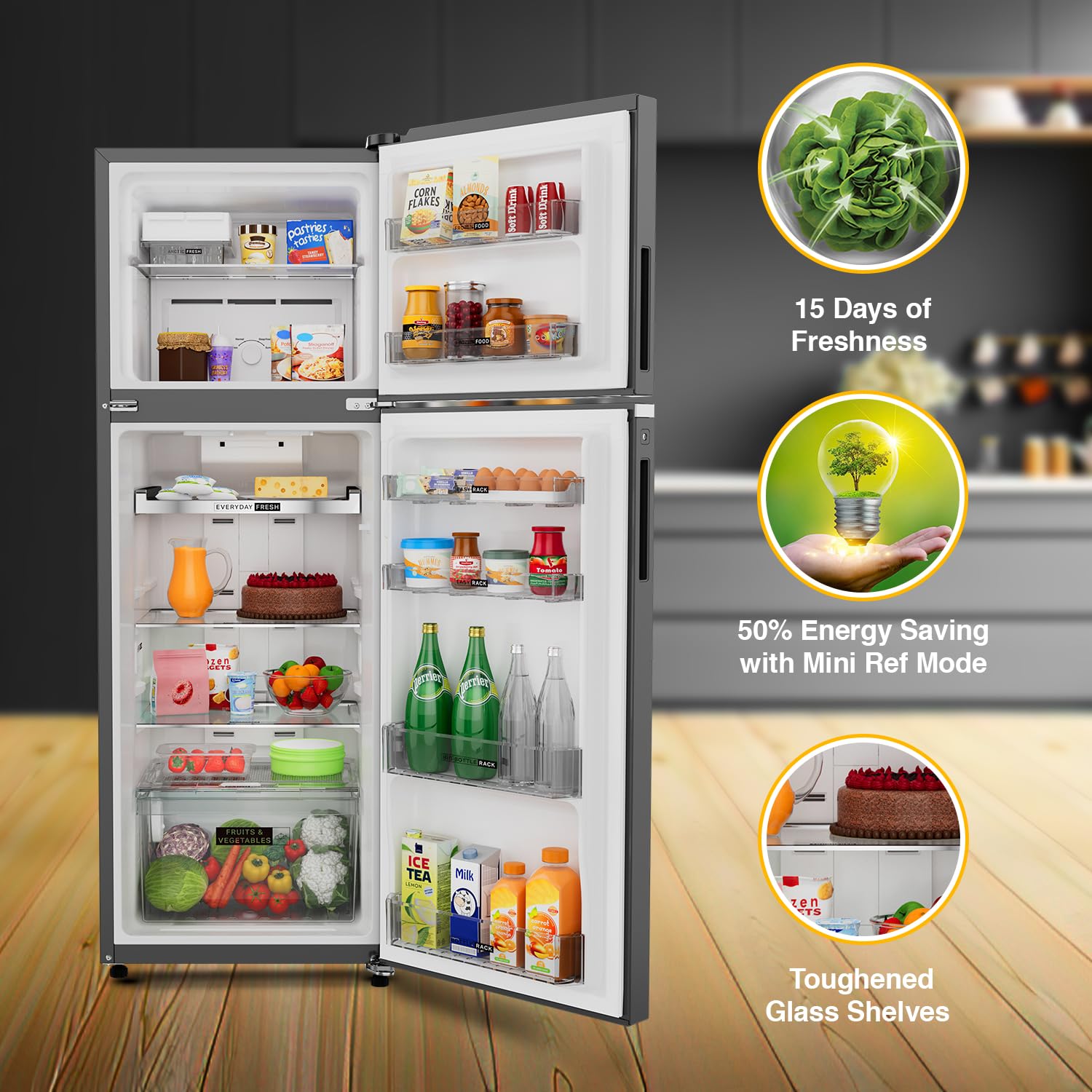 Whirlpool 308 L 3 Star Convertible Frost Free inverter Double Door Refrigerator (IF INV 355 TITAN STEEL(3S) CONV-TL) 