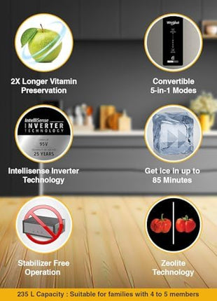 Whirlpool 308 L 3 Star Convertible Frost Free inverter Double Door Refrigerator (IF INV 355 TITAN STEEL(3S) CONV-TL) 