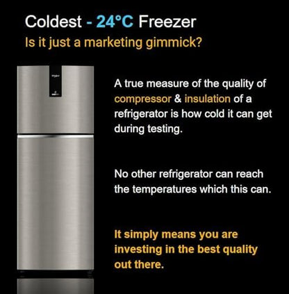 Whirlpool 308 L 3 Star Convertible Frost Free inverter Double Door Refrigerator (IF INV 355 TITAN STEEL(3S) CONV-TL) 