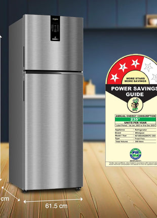 Whirlpool 308 L 3 Star Convertible Frost Free inverter Double Door Refrigerator (IF INV 355 TITAN STEEL(3S) CONV-TL) 