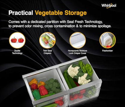 Whirlpool 431 L 2 Star IntelliFresh Convertible Inverter Frost Free Double Door Refrigerator (IF INV CNV 480 ALPHA STEEL-Z, 2S, 2023 Model) 