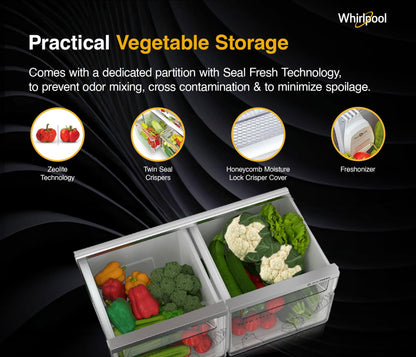 Whirlpool 431 L 2 Star IntelliFresh Convertible Inverter Frost Free Double Door Refrigerator (IF INV CNV 480 ALPHA STEEL-Z, 2S, 2023 Model) 