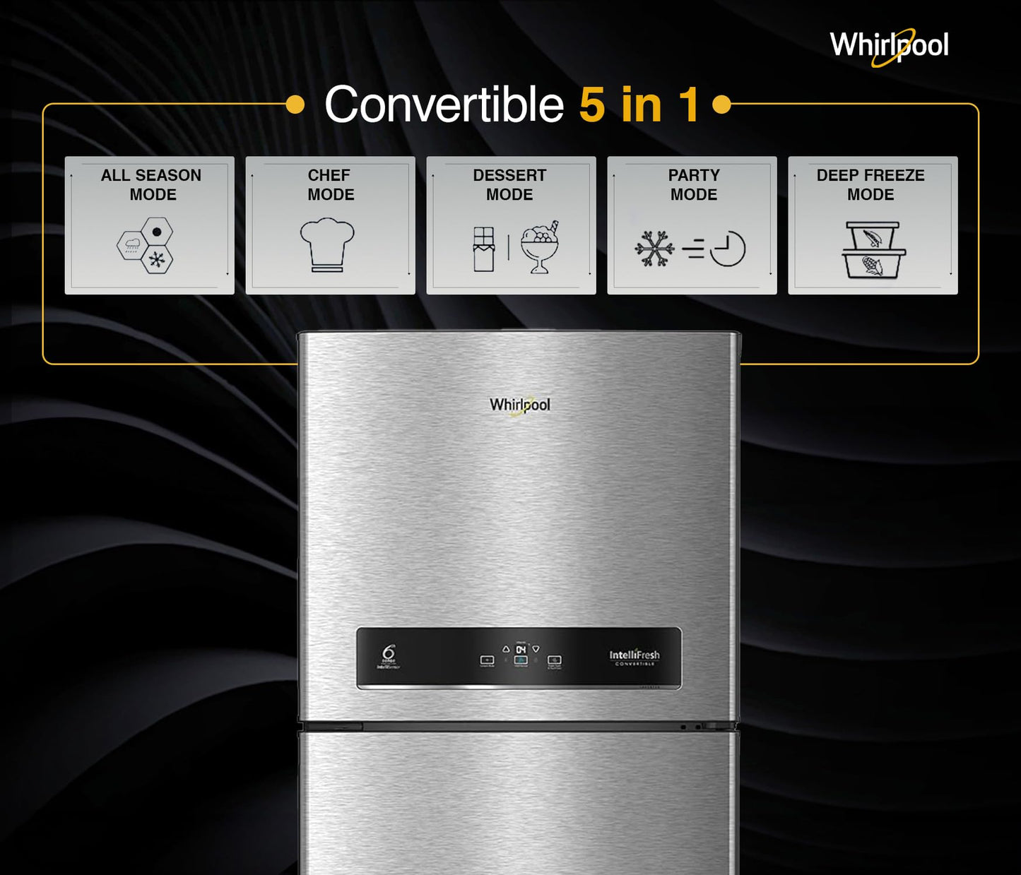 Whirlpool 431 L 2 Star IntelliFresh Convertible Inverter Frost Free Double Door Refrigerator (IF INV CNV 480 ALPHA STEEL-Z, 2S, 2023 Model) 