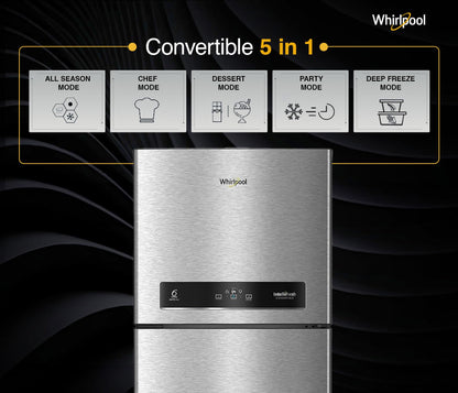 Whirlpool 431 L 2 Star IntelliFresh Convertible Inverter Frost Free Double Door Refrigerator (IF INV CNV 480 ALPHA STEEL-Z, 2S, 2023 Model) 