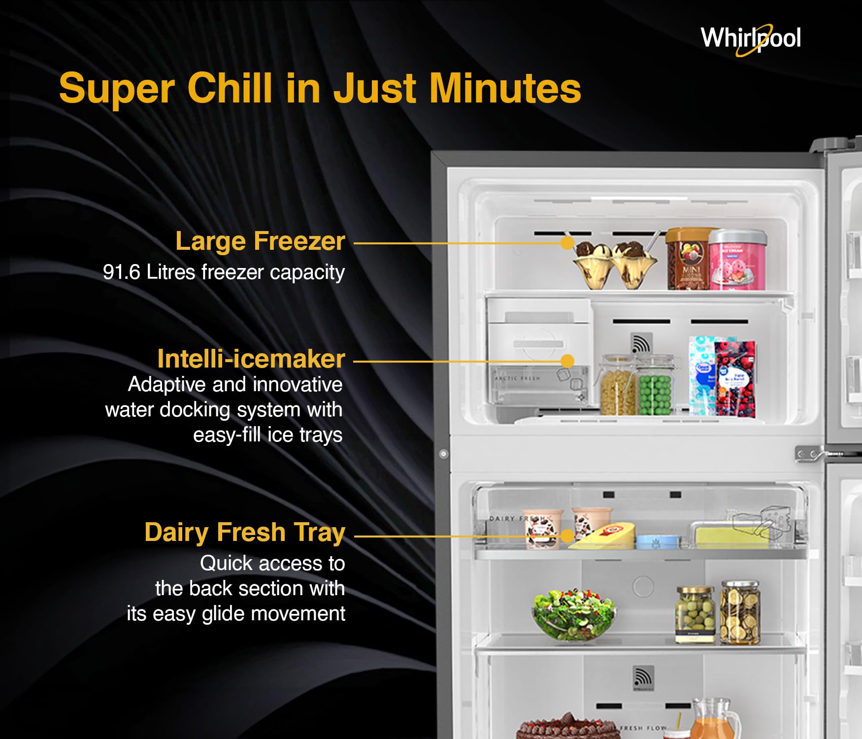 Whirlpool 431 L 2 Star IntelliFresh Convertible Inverter Frost Free Double Door Refrigerator (IF INV CNV 480 ALPHA STEEL-Z, 2S, 2023 Model) 