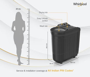 Whirlpool 7.0 Kg 5 Star MAGIC CLEAN Semi-Automatic Top Loading Washing Machine (MAGIC CLEAN RYL SRS 7.0 GREY DAZZLE (5YR), 4 Year Comprehensive Warranty, 1400 RPM Motor, 5 Year Motor Warranty) 