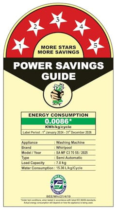 Whirlpool 7.0 Kg 5 Star MAGIC CLEAN Semi-Automatic Top Loading Washing Machine (MAGIC CLEAN RYL SRS 7.0 GREY DAZZLE (5YR), 4 Year Comprehensive Warranty, 1400 RPM Motor, 5 Year Motor Warranty) 