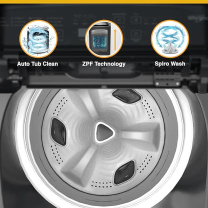 Whirlpool 7.5 Kg 5 Star StainWash Royal Plus Fully Automatic Top Load Washing Machine (SW ROYAL PLUS 7.5 (H) GREY 10YMW with In-Built Heater) 