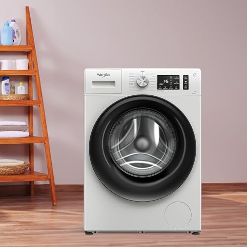 Whirlpool 7 Kg 5 Star Inverter Front Load Fully Automatic Washing Machine with In-Built Heater (XS7010BWW52E, Crystal White, 100+ Tough Stains, Steam Technology, 6th Sense Soft Move, 2024 Model) 