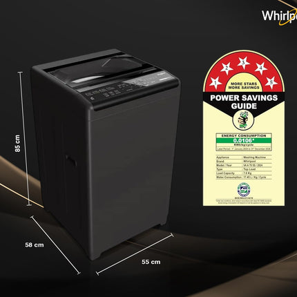 Whirlpool 7 kg Magic Clean 5 Star Fully Automatic Top Load Washing Machine Grey (MAGIC CLEAN 7.0 GENX GREY 5YMW) 