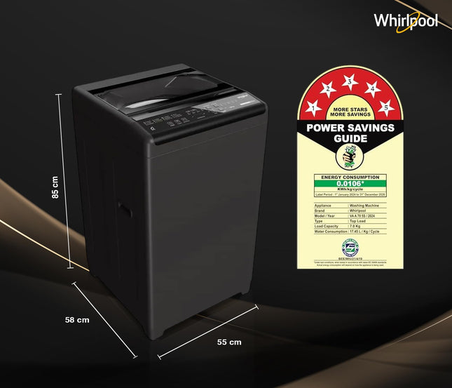 Whirlpool 7 kg Magic Clean 5 Star Fully Automatic Top Load Washing Machine Grey (MAGIC CLEAN 7.0 GENX GREY 5YMW) 