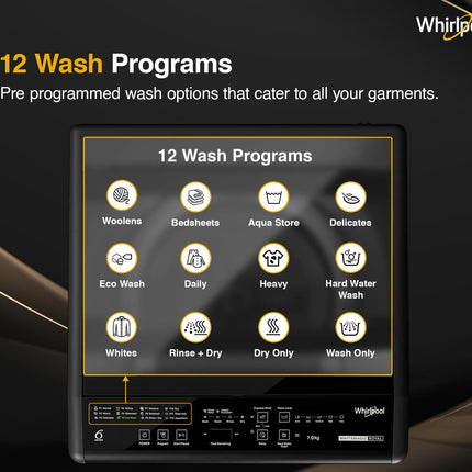 Whirlpool 7 kg Magic Clean 5 Star Fully Automatic Top Load Washing Machine Grey (MAGIC CLEAN 7.0 GENX GREY 5YMW) 
