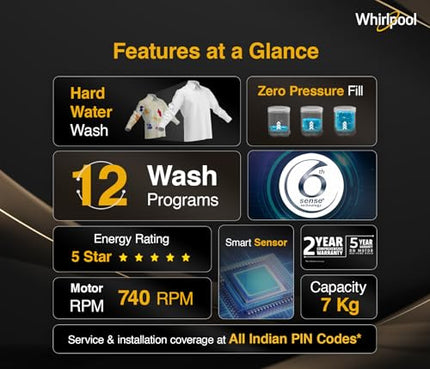 Whirlpool 7 kg Magic Clean 5 Star Fully Automatic Top Load Washing Machine Grey (MAGIC CLEAN 7.0 GENX GREY 5YMW) 