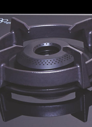 Whirlpool 75cm 3 Burner Auto Ignition Hob | EVOLVE HYBRID HD 753 BRASS | 8mm Toughened Glass | Forged Brass Burners | Black Glass Finish | 10-Year Glass & 5-Year Burner & Valve Warranty 