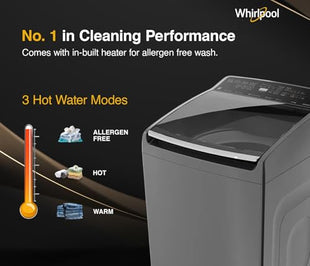 Whirlpool 8 Kg 5 Star Stainwash Royal Plus Fully Automatic Top Load Washing Machine (SW ROYAL PLUS H 8 KG GREY 10YMW with In-Built Heater) 