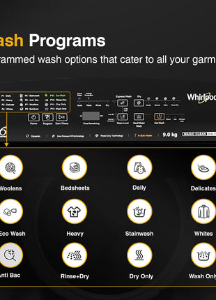 Whirlpool 9 Kg 5 Star BloomWash Royal Plus Fully Automatic Top Load Washing Machine (BW ROYAL PLUS H 9 KG GREY 10YMW with In-Built Heater) 