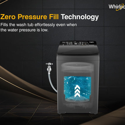 Whirlpool 9 Kg 5 Star BloomWash Royal Plus Fully Automatic Top Load Washing Machine (BW ROYAL PLUS H 9 KG GREY 10YMW with In-Built Heater) 