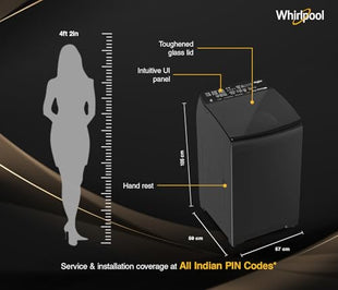 Whirlpool 9 Kg 5 Star BloomWash Royal Plus Fully Automatic Top Load Washing Machine (BW ROYAL PLUS H 9 KG GREY 10YMW with In-Built Heater) 