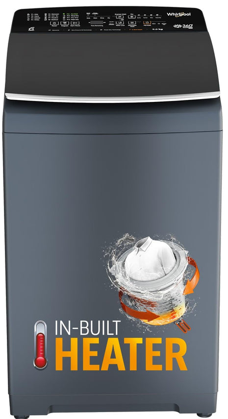 Whirlpool 9 Kg 5 Star Bloomwash Pro Fully-Automatic Top Loading Washing Machine - Built In Heater (360 BW PRO H 9.0 MIDNIGHT GREY 10YMW) 