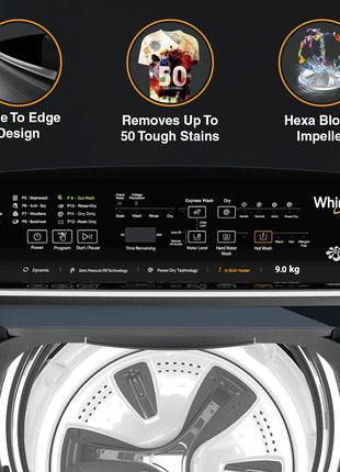 Whirlpool 9 Kg 5 Star Bloomwash Pro Fully-Automatic Top Loading Washing Machine - Built In Heater (360 BW PRO H 9.0 MIDNIGHT GREY 10YMW) 