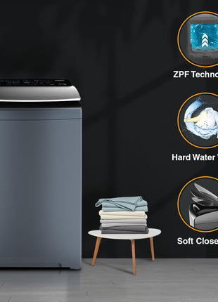 Whirlpool 9 Kg 5 Star Bloomwash Pro Fully-Automatic Top Loading Washing Machine - Built In Heater (360 BW PRO H 9.0 MIDNIGHT GREY 10YMW) 