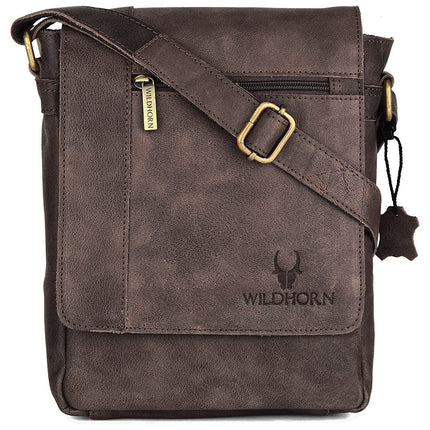 WildHorn Genuine Leather Side Bag for Men | Stylish, Spacious & Durable | Perfect for Daily Use & Travel | Adjustable Strap | 1-Year Warranty 