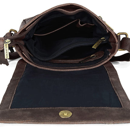 WildHorn Genuine Leather Side Bag for Men | Stylish, Spacious & Durable | Perfect for Daily Use & Travel | Adjustable Strap | 1-Year Warranty 