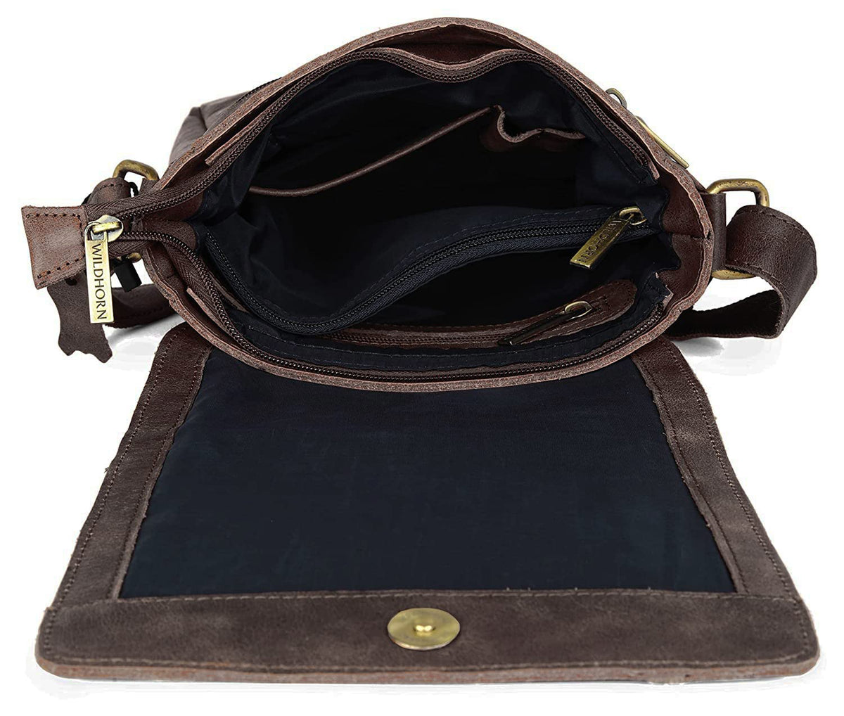 WildHorn Genuine Leather Side Bag for Men | Stylish, Spacious & Durable | Perfect for Daily Use & Travel | Adjustable Strap | 1-Year Warranty 