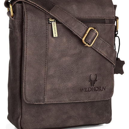 WildHorn Genuine Leather Side Bag for Men | Stylish, Spacious & Durable | Perfect for Daily Use & Travel | Adjustable Strap | 1-Year Warranty 