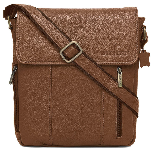 WildHorn Genuine Leather Sling Bag for Men | Stylish, Spacious & Built to Last | Adjustable Strap | 1-Year Warranty 