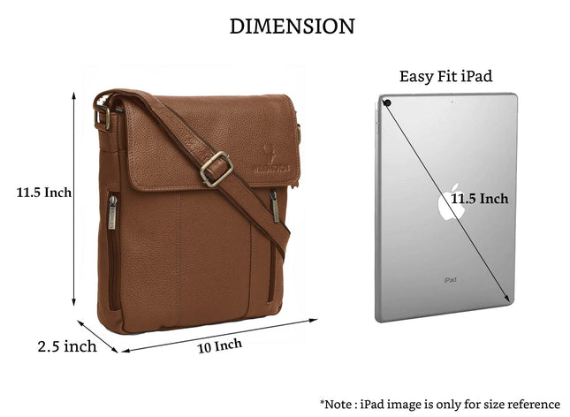 WildHorn Genuine Leather Sling Bag for Men | Stylish, Spacious & Built to Last | Adjustable Strap | 1-Year Warranty 
