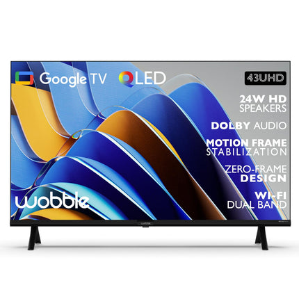 Wobble 109.22 cm (43 inches) QD Series 4K Ultra HD Smart QLED Google TV WB43GTAW9602QD (Black) 