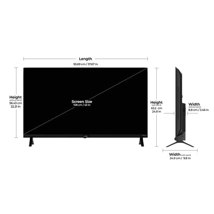Wobble 109.22 cm (43 inches) QD Series 4K Ultra HD Smart QLED Google TV WB43GTAW9602QD (Black) 