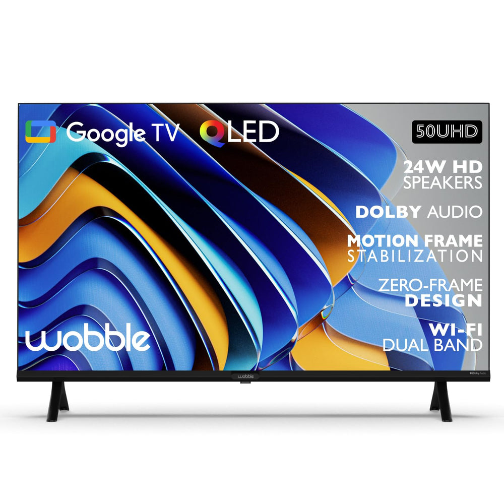 Wobble 127 cm (50 inches) QD Series 4K Ultra HD Smart QLED Google TV WB50GTAW9602QD (Black) price under 30000