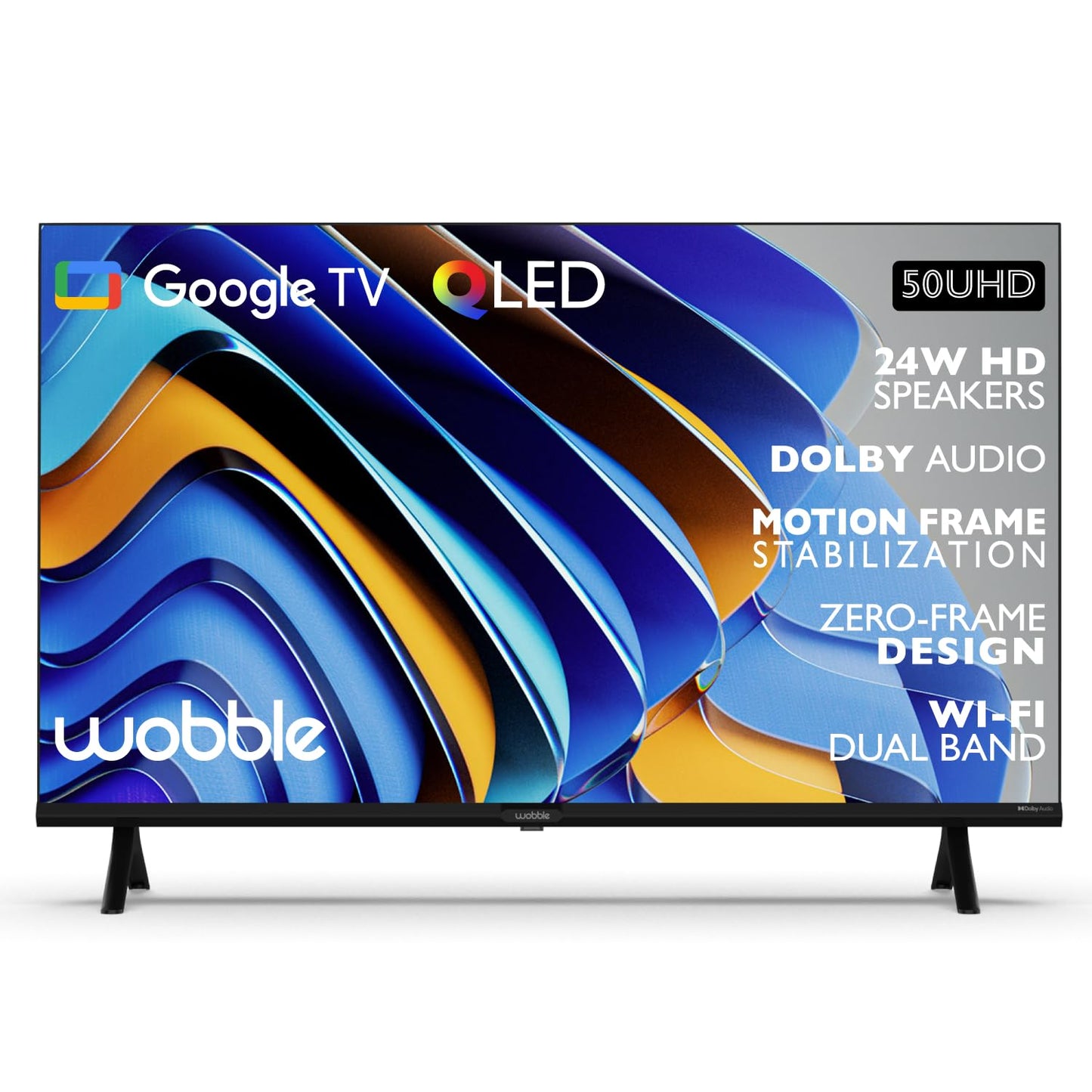 Wobble 127 cm (50 inches) QD Series 4K Ultra HD Smart QLED Google TV WB50GTAW9602QD (Black) 