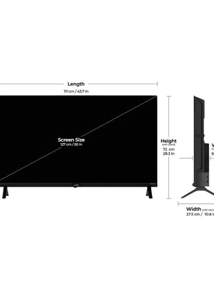 Wobble 127 cm (50 inches) QD Series 4K Ultra HD Smart QLED Google TV WB50GTAW9602QD (Black) 