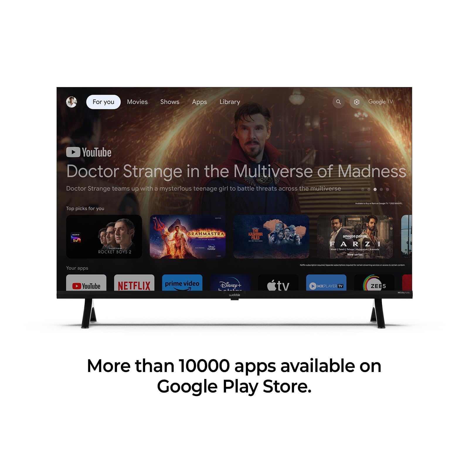 Wobble 127 cm (50 inches) QD Series 4K Ultra HD Smart QLED Google TV WB50GTAW9602QD (Black) 