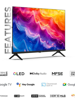 Wobble 127 cm (50 inches) QD Series 4K Ultra HD Smart QLED Google TV WB50GTAW9602QD (Black) 
