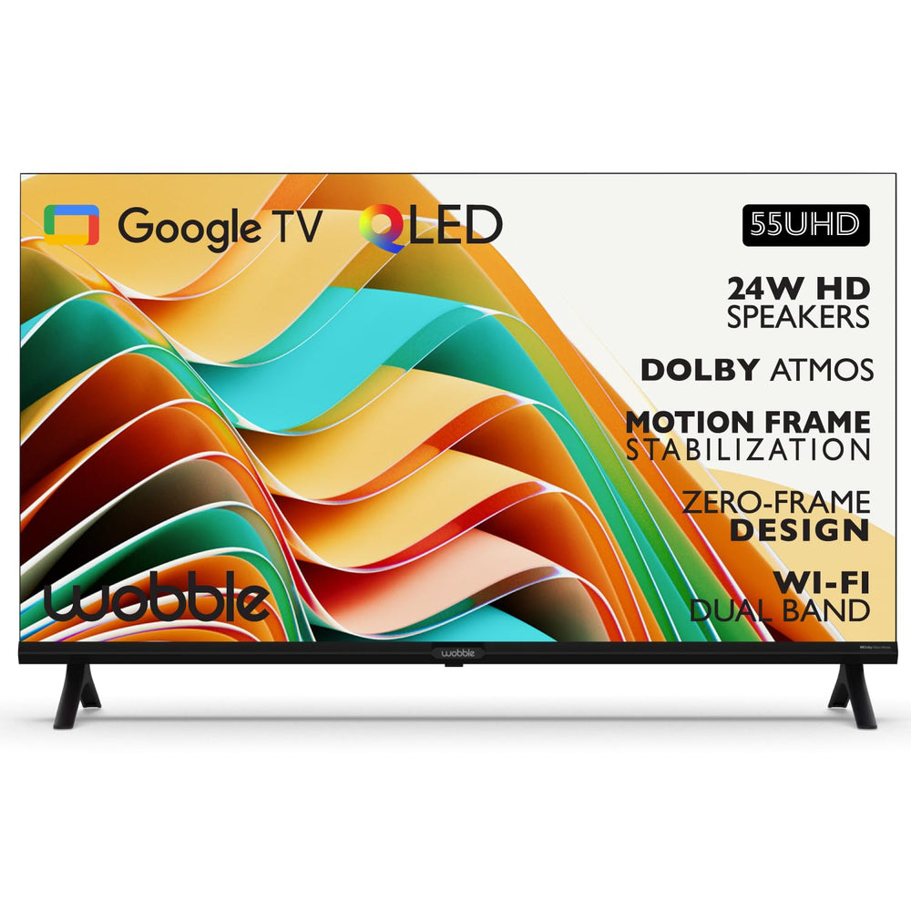 Wobble 139.7 cm (55 inches) QD Series 4K Ultra HD Smart QLED Google TV WB55GTAW9602QD (Black) price under 30000
